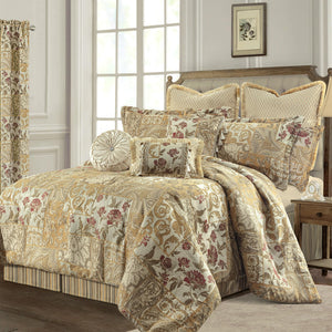 Floral Jacquard Comforter Set — 9-Piece King, Yellow