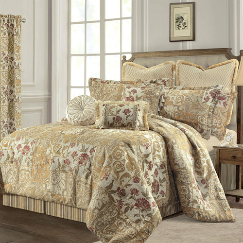 Floral Jacquard Comforter Set — 9-Piece King, Yellow