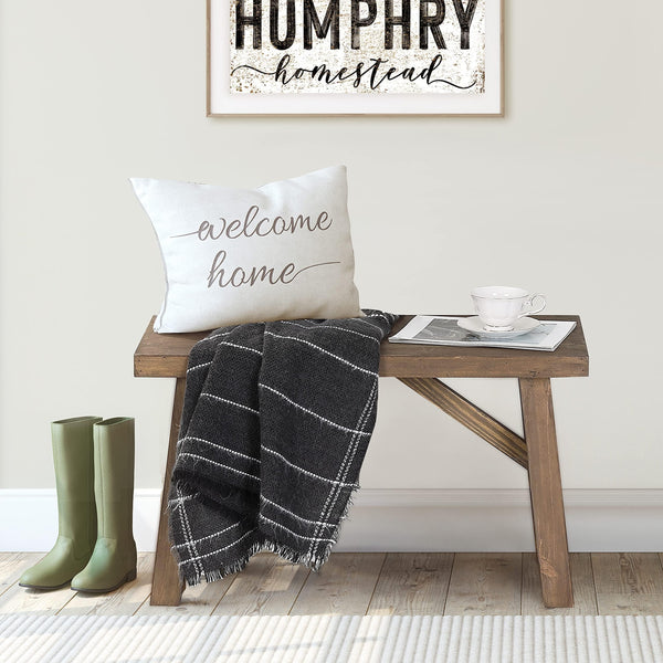 Solid Wood Farmhouse Entryway Bench
