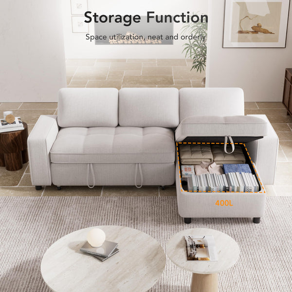 Convertible Sectional Sleeper Sofa with Pull-Out Bed
