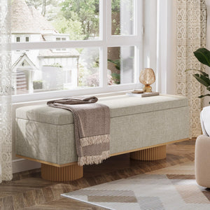 Storage Bench with Padded Seat & Flip-Up Storage