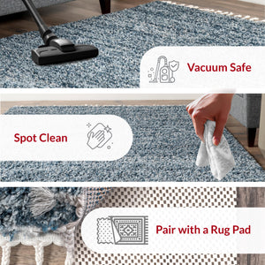 12x15 Shag Area Rug – Solid Plush Polypropylene, Indoor, Rectangular