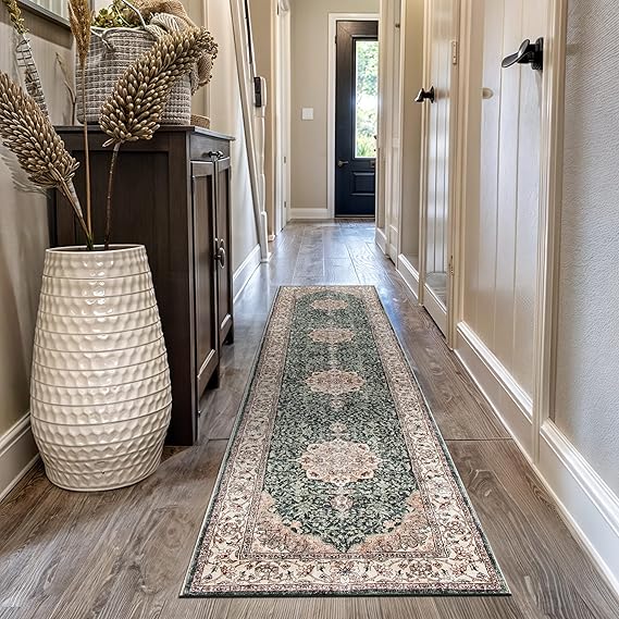 Traditional Oriental Medallion Washable Area Rug
