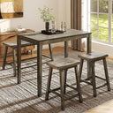 Counter Height Dining Table Set for 4 with Bench