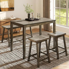 Counter Height Dining Table Set for 4 with Bench