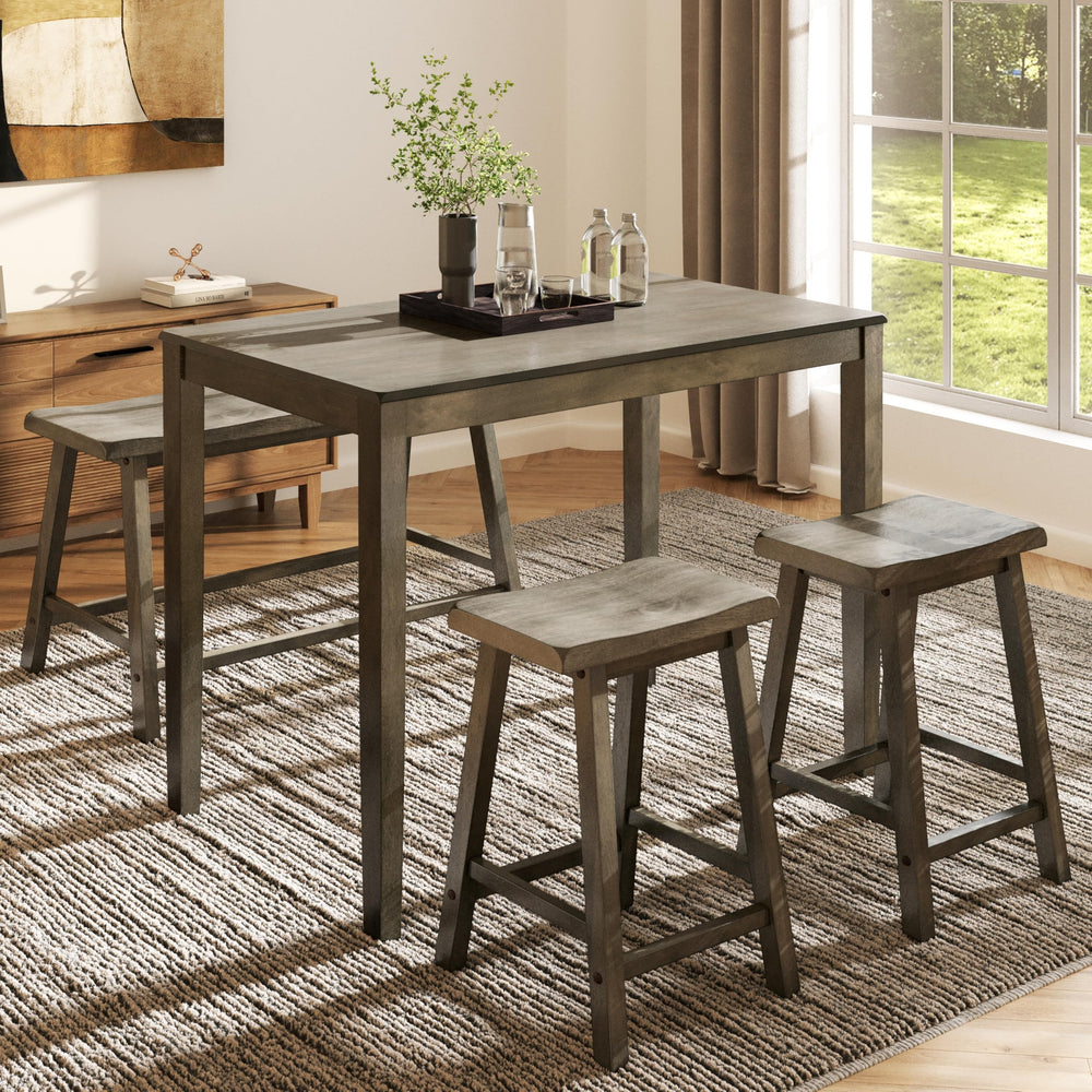 Counter Height Dining Table Set for 4 with Bench