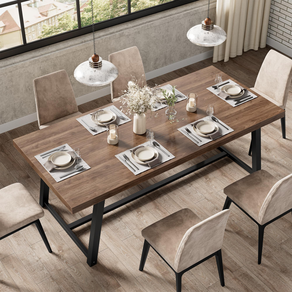 Industrial Dining Table 70.8" – Seats 6-8