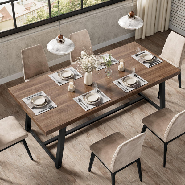 Industrial Dining Table 70.8" – Seats 6-8