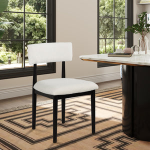 Boucle Upholstered Dining Chairs Set of 2