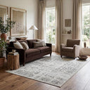 Vintage Medallion Area Rug 10x14 – Polypropylene Indoor Rug, Black & Grey