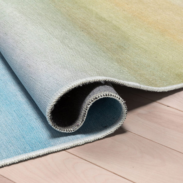 Multicolor Geometric Area Rug – Machine Washable Polyester