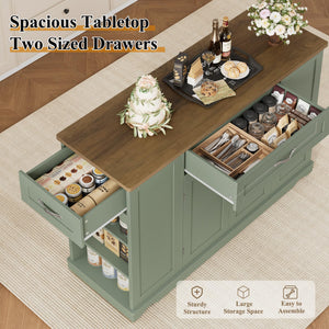 Rolling Kitchen Island Cart with Storage