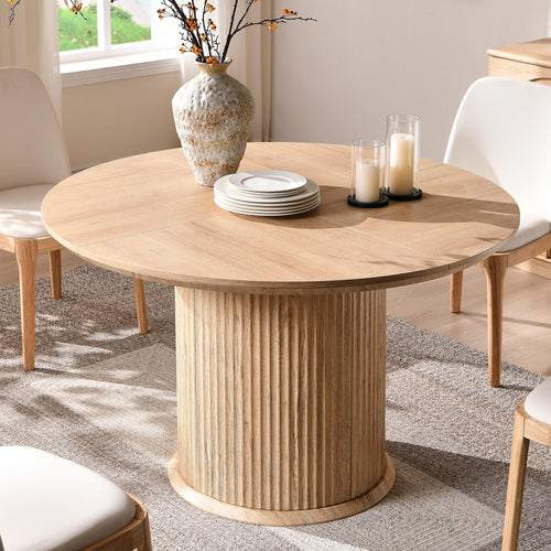 47" Round Fluted Pedestal Dining Table