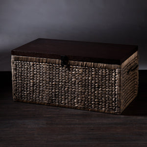 Water Hyacinth Storage Trunk with Espresso Lid
