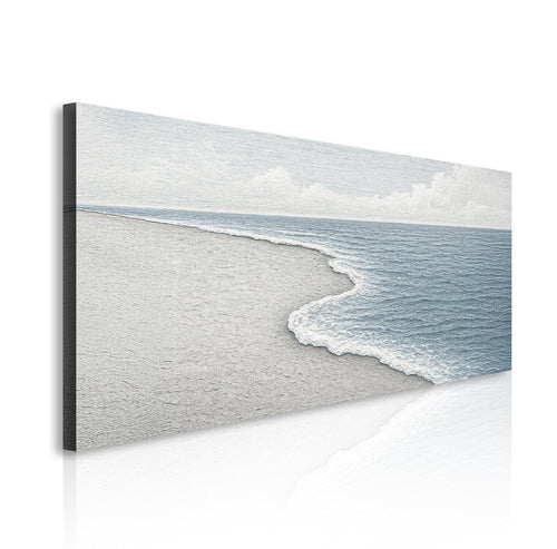 Abstract Beach Shore Canvas Wall Art – Coastal Ocean Waves Print