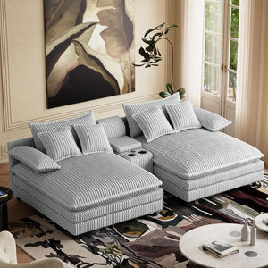 Oversized Indoor Chaise Lounge Chair with Adjustable Backrest