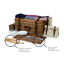 Wicker Picnic Basket Set for 4 – Luxury Deluxe Service with Blanket