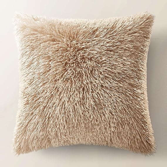Faux Mongolian Throw Pillow 22"