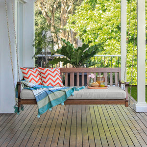 Solid Mahogany Porch Swing Daybed with Cushion