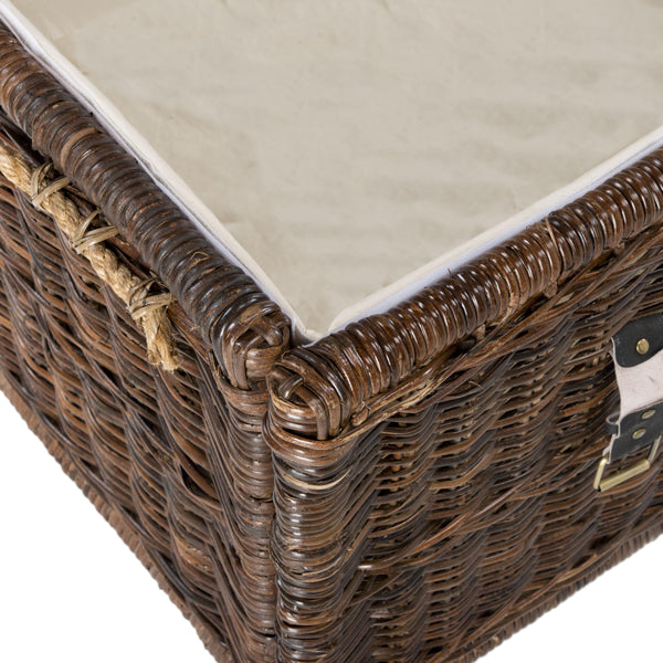 Hand-Woven Wicker Storage Trunk 46"