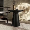 20-Inch Round End Table with Cone Pedestal Base