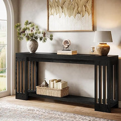 70.9" Extra Long Farmhouse Console Table with 2-Tier Storage