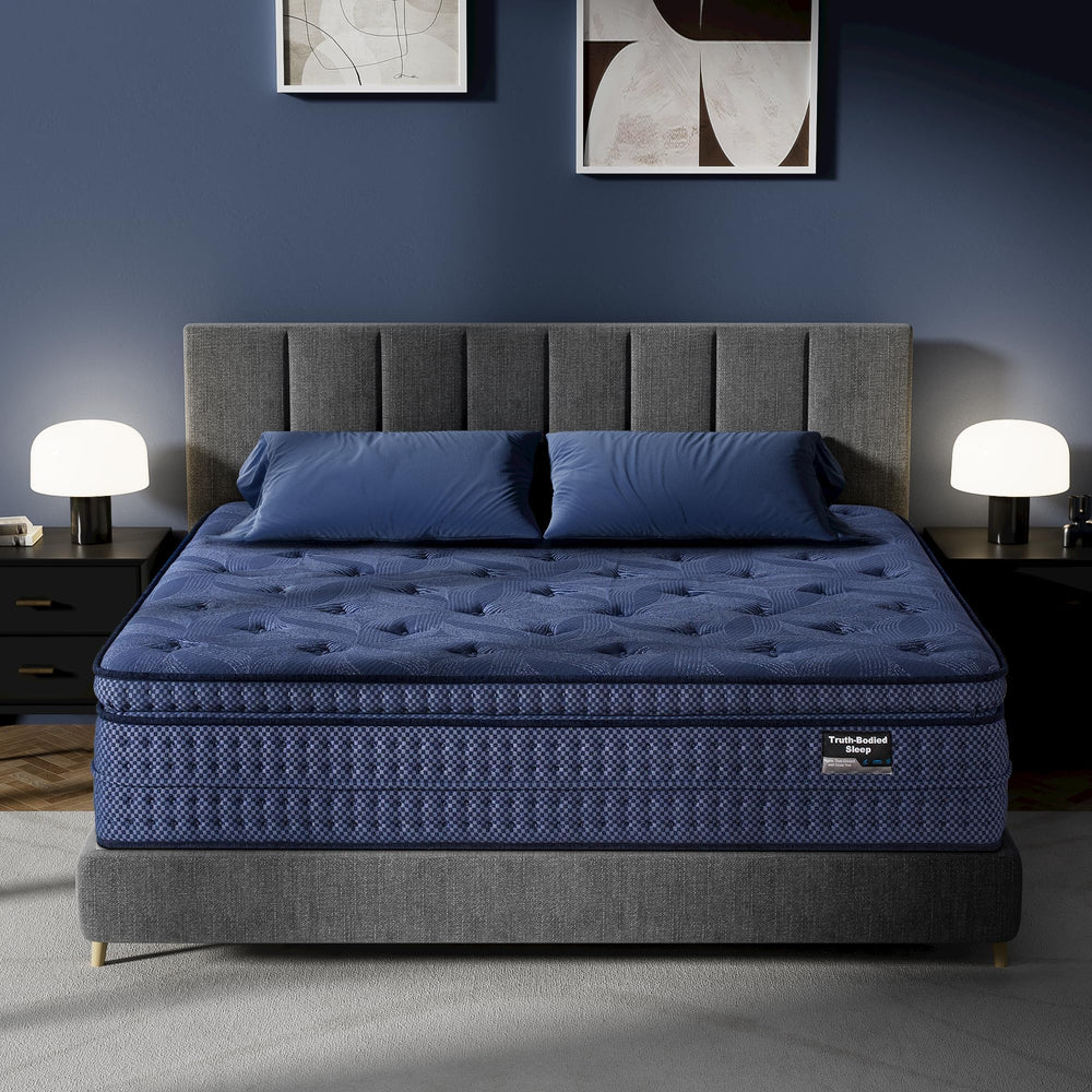 14-Inch Hybrid Pillow Top Mattress – Medium Plush, Memory Foam & Pocket Coils
