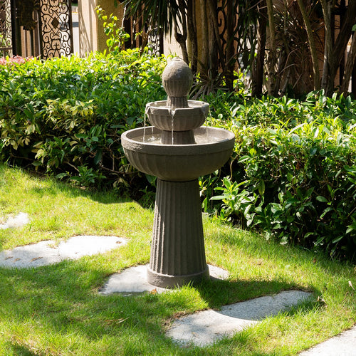 Outdoor LED Water Fountain with Cascading Waterfall