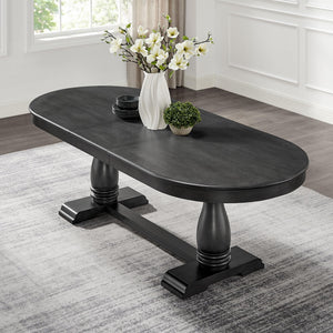 Extendable Oval Dining Table Set for 6-8