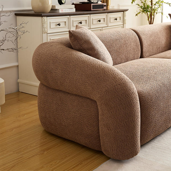Modern Sectional Sofa 3-Seater with Curved Armrests