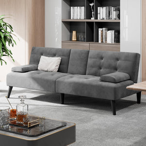 Velvet Futon Loveseat Sofa Bed with Adjustable Backrest