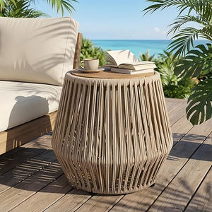 Bohemian Round Outdoor Side Table