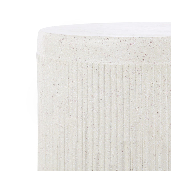 Round Resin Accent Side Table & Garden Stool, 17.5"H