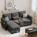 L-Shaped Sectional Sofa with Ottoman & Storage