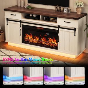 70" Fireplace TV Stand with 36" Electric Fireplace