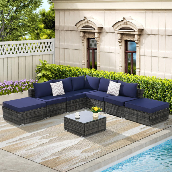 8-Piece Outdoor Patio Sectional Sofa Set