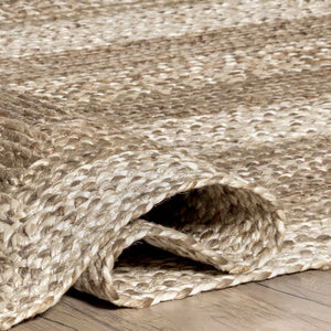 Oval Jute Area Rug – Natural Ivory, 5' x 8'
