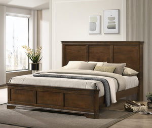 Traditional Wood Panel Bedroom Set – Antique Walnut