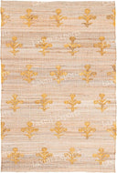 Cotton Jute Kilim Area Rug 4x6 – Floral Turkish Handmade Carpet