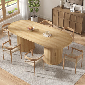 Oval Dining Table with Hidden Storage, Seats 6–8