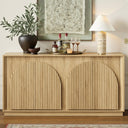 Fluted Sideboard Buffet Cabinet with Storage, 65"