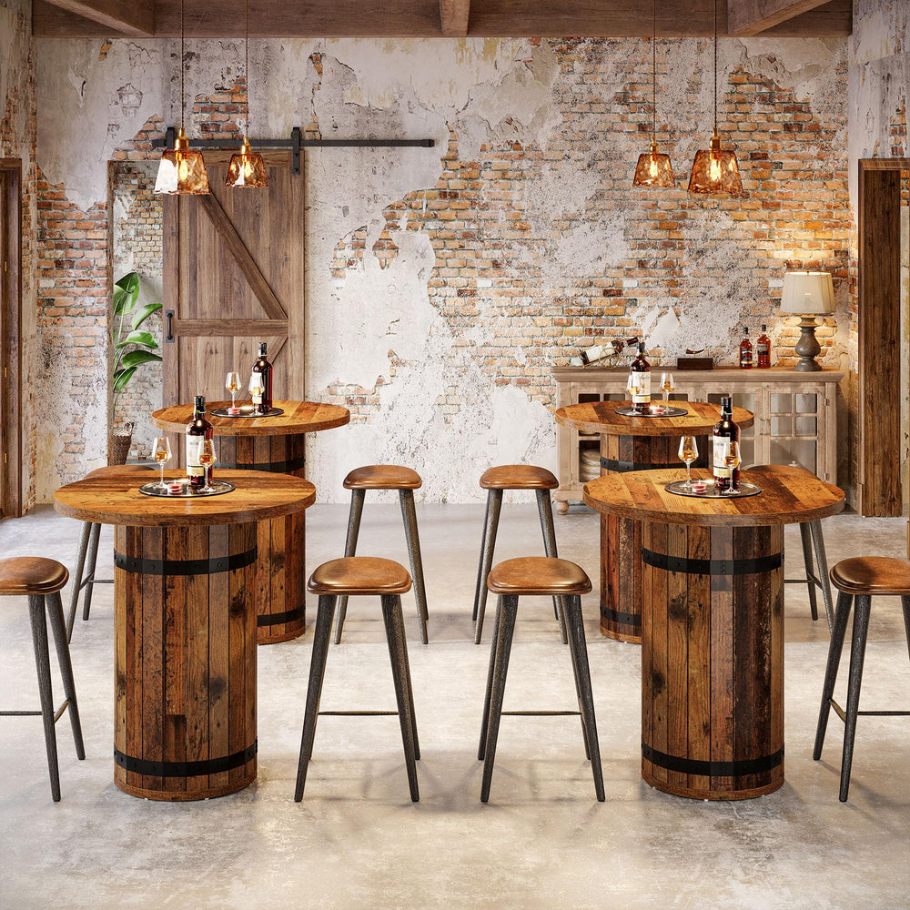 Round Bar Table – 39.4" Bar Height Bistro Pub Table
