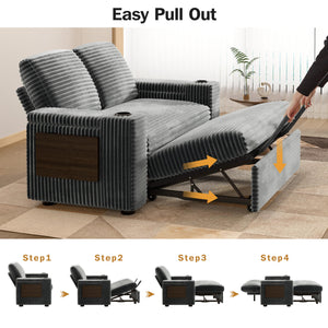 65" Convertible Loveseat Sleeper Sofa with Pull-Out Bed