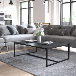 Indoor Outdoor Steel Patio Coffee Table – Black