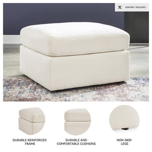 Oversized Square Accent Ottoman – Beige