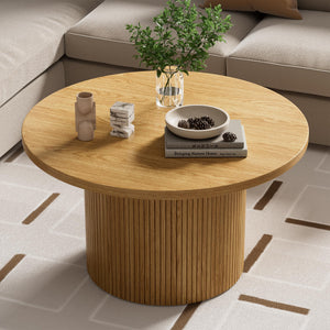 Round Wood Coffee Table 35.4"