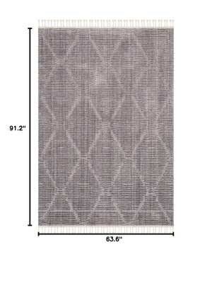 Moroccan Shag Area Rug – Geometric Diamond Trellis Design
