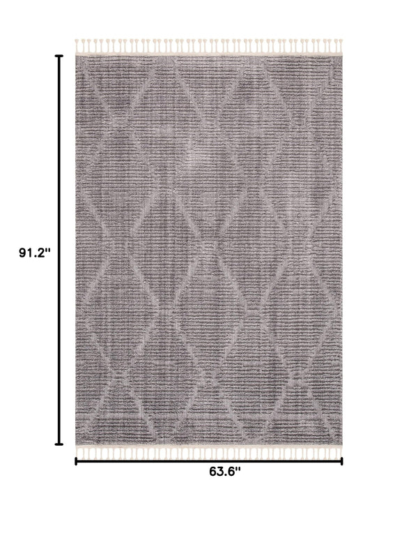 Moroccan Shag Area Rug – Geometric Diamond Trellis Design