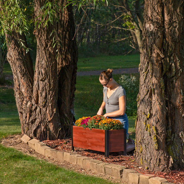 Acacia Wood Rectangular Raised Planter Box