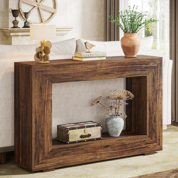 47-Inch Farmhouse Console Table with Storage